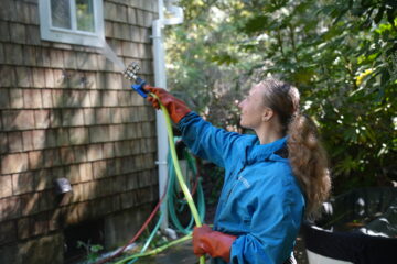 House washing the exterior of a home.